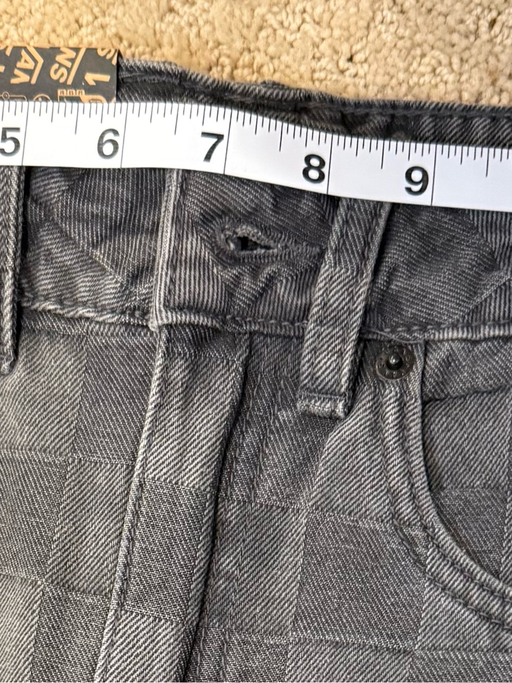 Vans sirelle baggy fit black & grey checkered jeans - Picture 8 of 12